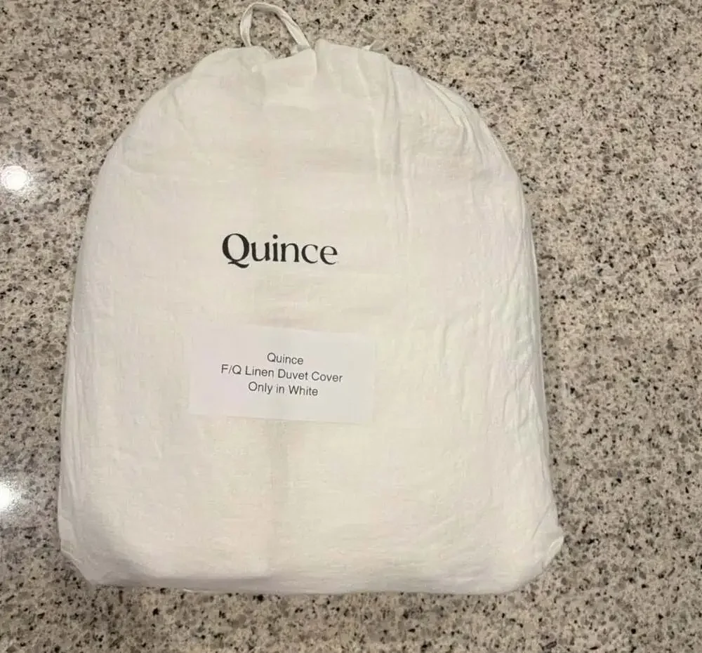 Quince European Linen Duvet Cover Full/Queen White